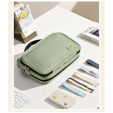 Custodia Portatile Per Cinturini E Cavi Apple Watch - Borsa Da Viaggio Grande Capacità Green - Foto 2