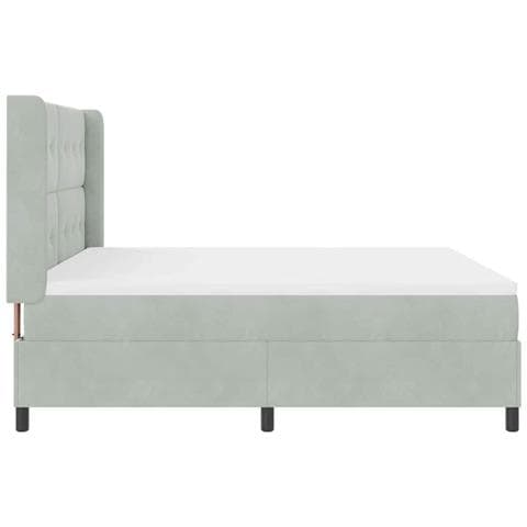Letto a molle con materasso Grigio chiaro 180 x 200 cm Velluto - Foto 9