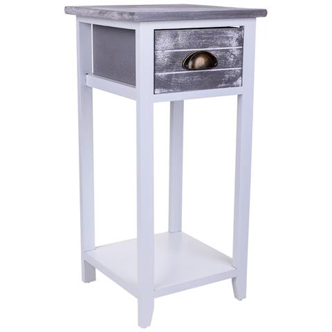 Comodino In Legno Bianco 30x30x63 - Foto 1