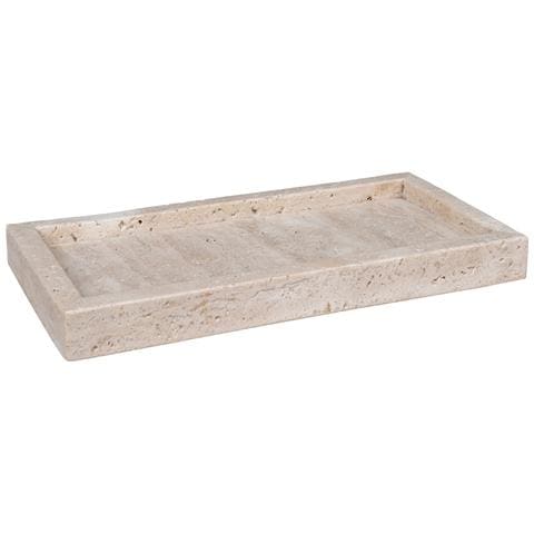 Vassoio In Travertino Naturale — 30,5×15 Cm - Foto 1
