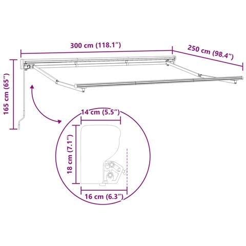 Tenda retrattile manuale Giallo 3 x 2,5 m - Foto 9