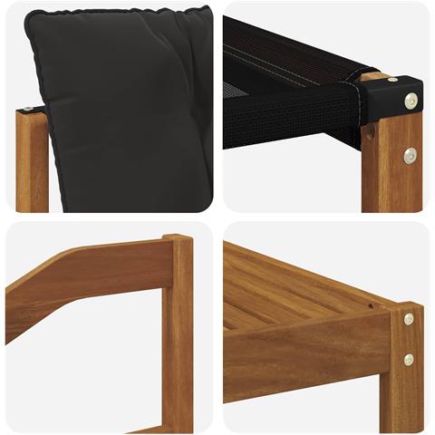 Set di divani da esterno con cuscino 6 pcs Naturale e Nero - Foto 9