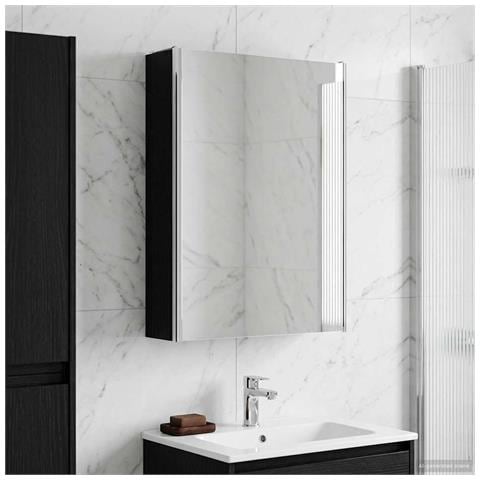Mobiletto per specchio da bagno Rovere Nero 53,5 x 15,5 x 70 cm - Foto 2