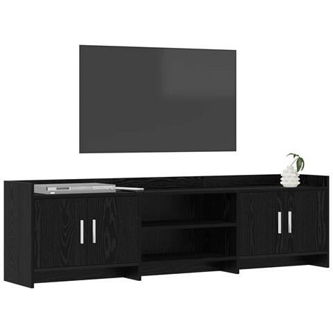 Mobile TV 168 x 33 x 47 cm Rovere Nero Legno ingegnerizzato - Foto 2