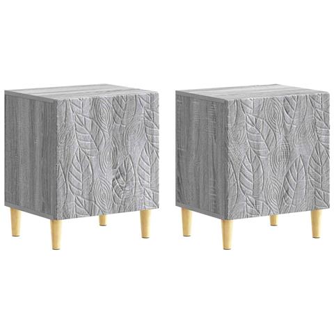 Comodino 2 pcs Sonoma grigio 43 x 34,5 x 50 cm - Foto 1