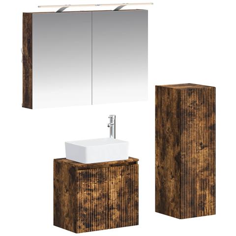 Set di mobili per il bagno 4 pcs Rovere Fumo - Foto 1