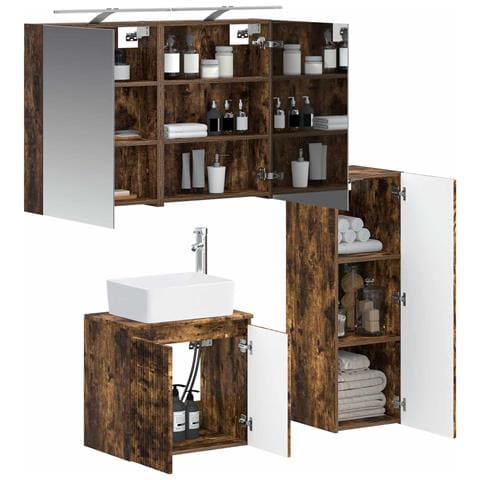 Set di mobili per il bagno 4 pcs Rovere Fumo - Foto 2
