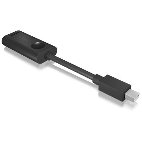 ICY BOX IB-AC1031 3-in-1 Adapter Display Port Plug for HDMI (4K Ultra HD), DVI-D or VGA (Full HD), Black Black Black