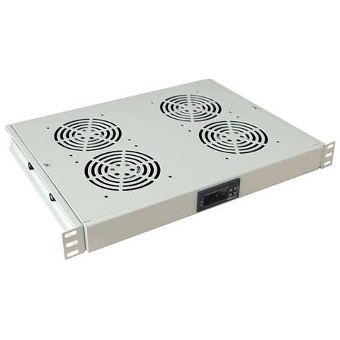 I-CASE FAN-TC4G - Gruppo 4 Ventole 1U per Rack 19'' con Termostato LED Grigio - Foto 1