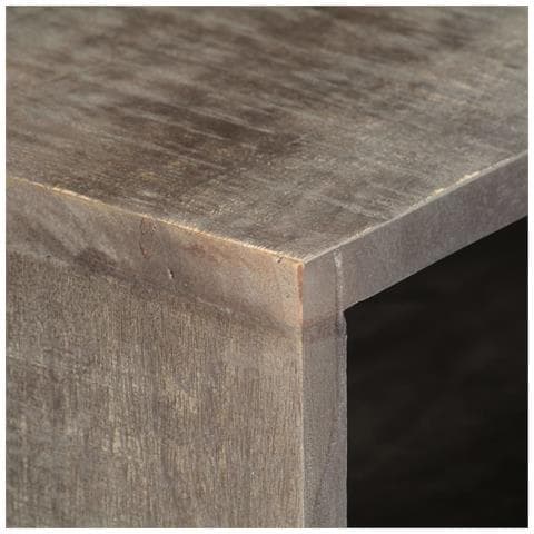 Mobile Porta Tv Grigio 115x30x46 Cm In Massello Di Mango Grezzo - Foto 2