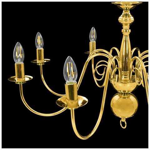 Lampadario Oro con 8 Lampadine E14 - Foto 2