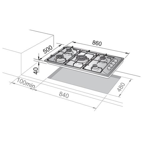 Piano Cottura BL59DD a Gas 5 Fuochi Gas Colore Bianco - Foto 2