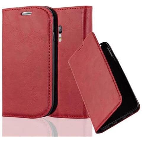 Custodia Compatibile Con Samsung Galaxy S3 Mini In Rosso Mela - Coperchio Protettiva Con Chiusura Magnetica, Funzione Stand E Tasca Per Le Carte - Foto 1