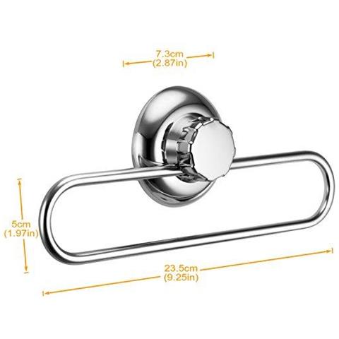 No-foratura Ventosa Rotonda Anello Di Tovagliolo - Vaccum Sistema - In Acciaio Inox Non Arrugginisce Mai - Guida Di Tovagliolo Per Bagno E Cucina - Foto 2