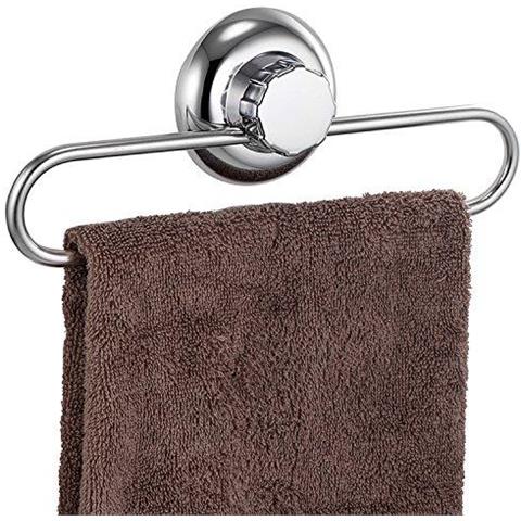 No-foratura Ventosa Rotonda Anello Di Tovagliolo - Vaccum Sistema - In Acciaio Inox Non Arrugginisce Mai - Guida Di Tovagliolo Per Bagno E Cucina - Foto 1