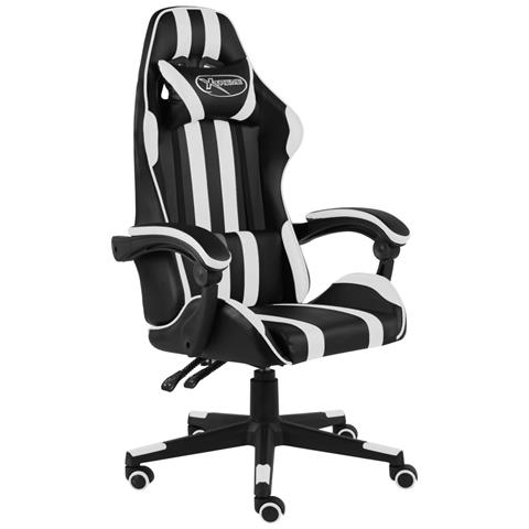 Sedia Da Gaming Nero E Bianco In Similpelle - Foto 1