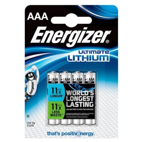 Ultimate, Litio, Cilindrico, -40 - 60 °C, AAA, Argento, Blister - Foto 1