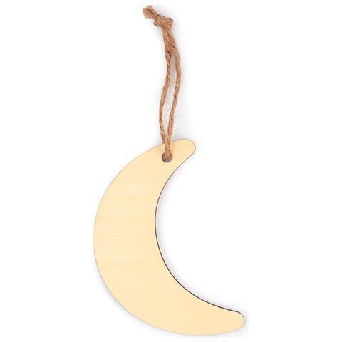 Sospensione Luna In Legno Per Decorare - Ø 12 Cm - Foto 1
