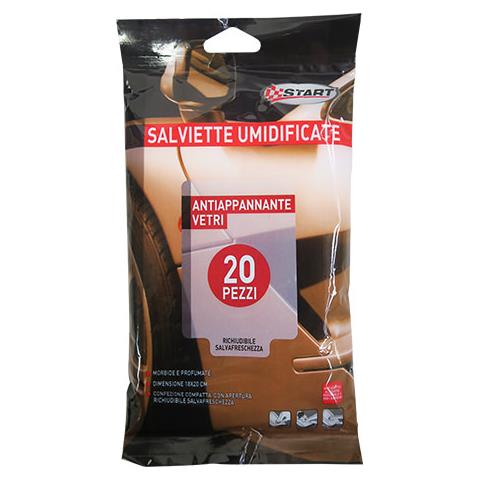 Salviette Umidificante Per Vetri E Parabrezza 18cm X 20cm 20 Pezzi - Foto 1