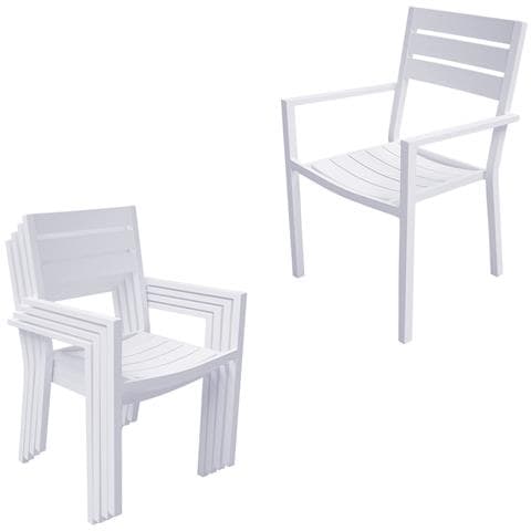 Set Di Mobili Da Giardino Allungabili Venezia 132/264 In Alluminio Bianco - 10 Posti A Sedere - Foto 8