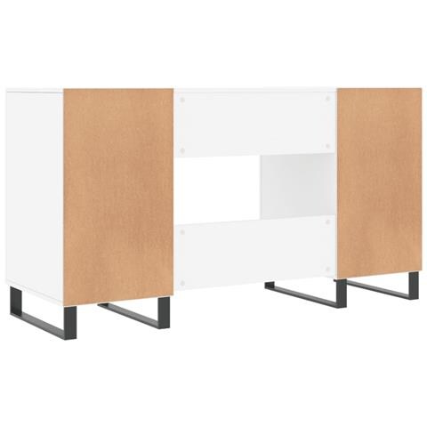 Scrivania Bianca 140x50x75 Cm In Legno Multistrato - Foto 10