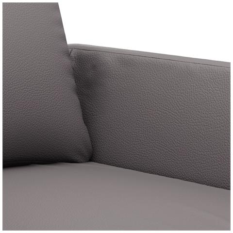 Divano A 3 Posti Grigio 180 Cm In Similpelle - Foto 7