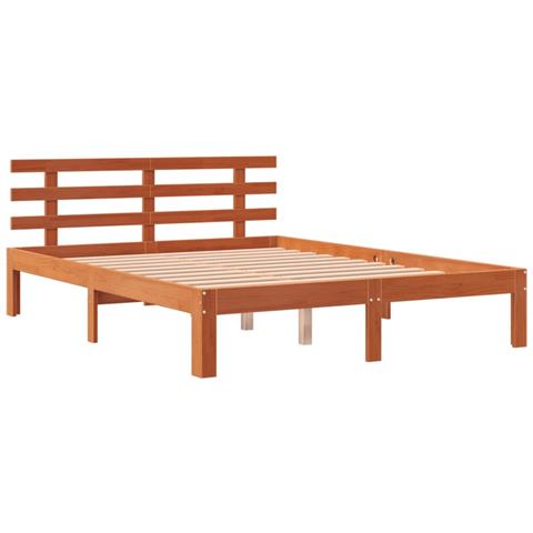 Giroletto Con Testiera Marrone Cera 120x190 Cm Massello Pino - Foto 2