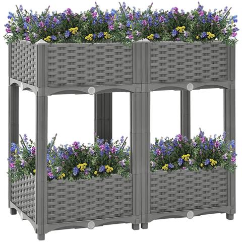 Fioriera Rialzata 80x40x71 Cm In Polipropilene - Foto 2