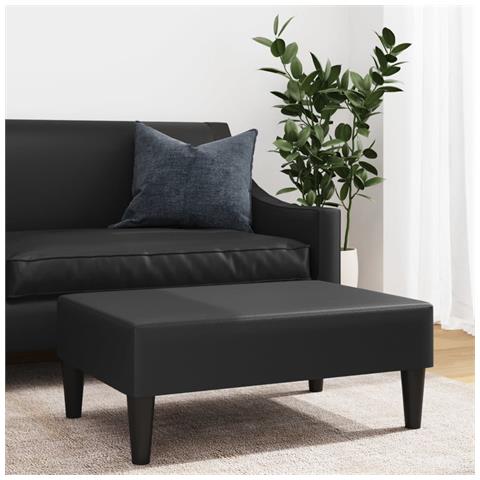 Poggiapiedi Nero 77x55x31 Cm In Similpelle - Foto 3