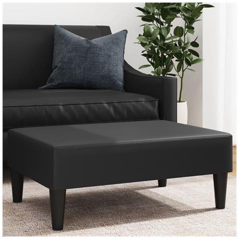 Poggiapiedi Nero 77x55x31 Cm In Similpelle - Foto 1