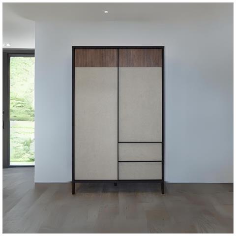 Mobile Alto Anka Con 2 Ante E 2 Cassetti Colore Lava E Argilla - Foto 1