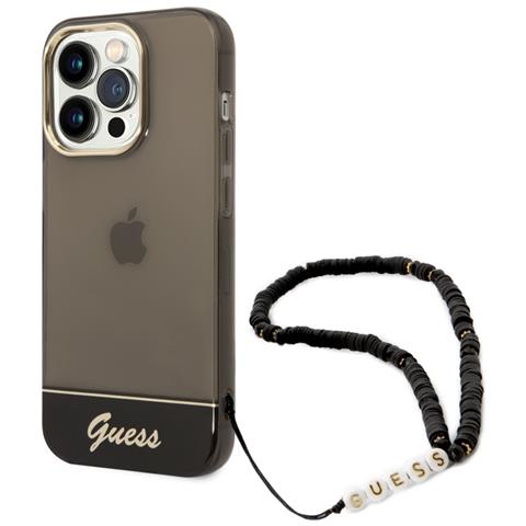 Cover Per Iphone 14 Pro Con Cinturino Di Perle, Nero - Foto 2