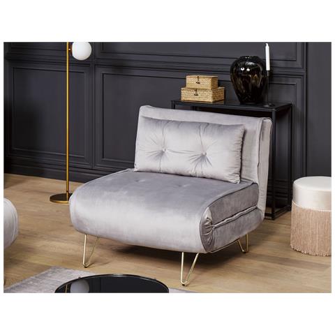 Divano Letto Singolo Vestfold Velluto Grigio - Foto 6