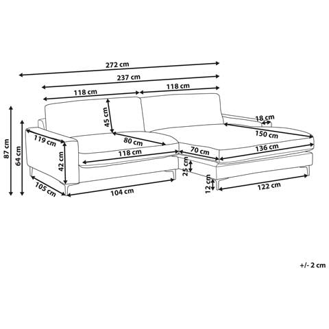 Divano Angolare 3 Posti Maloy Ciniglia Bianco Sporco Lato Sinistro - Foto 2