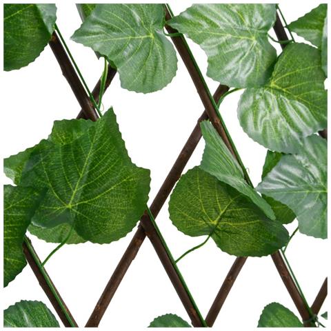 Traliccio Foglie Vite Artificiale Espandibile Verde5pz 180x20cm - Foto 2