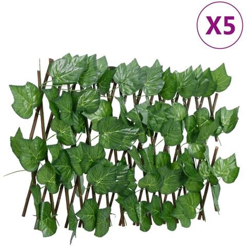 Traliccio Foglie Vite Artificiale Espandibile Verde5pz 180x20cm - Foto 1