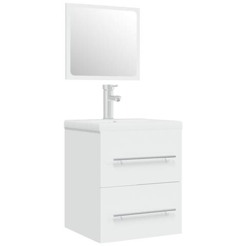 Mobile Bagno Con Lavabo Integrato Bianco In Legno Multistrato - Foto 1