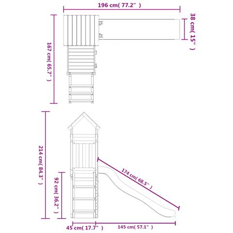Set Da Gioco Da Esterno In Legno Massello Di Pino - Foto 11