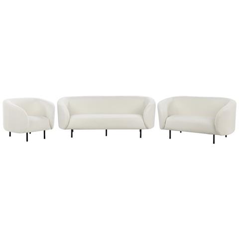 Set Da Salotto 6 Posti Loen Bouclé Bianco - Foto 15