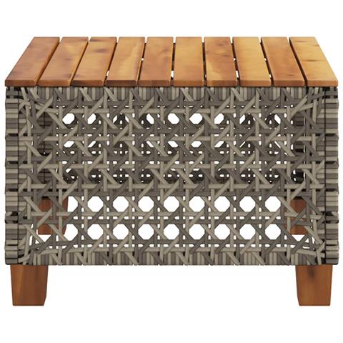 Tavolo Da Giardino Grigio 55x55x36 Cm Polyrattan E Legno Acacia - Foto 9
