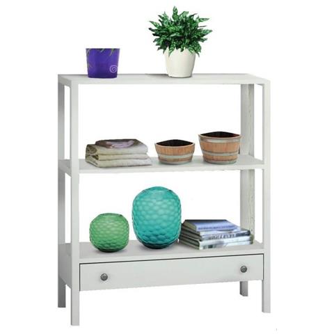 Libreria Laccata Bianca Con Cassetto 90x32x105 - Foto 1