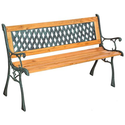 Panchina Panca Da Esterno Giardino In Ghisa E Legno Ghepardo - Foto 1