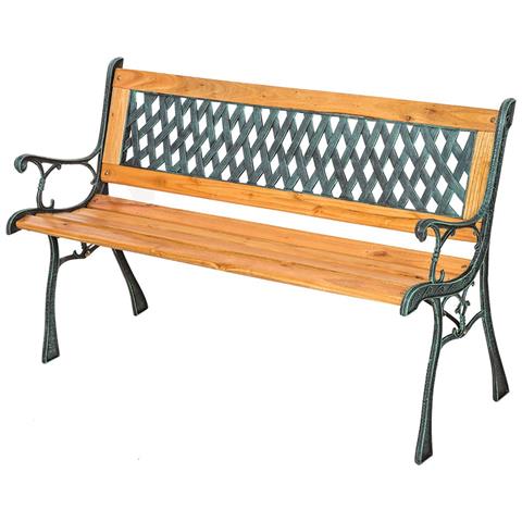 Panchina Panca Da Esterno Giardino In Ghisa E Legno Ghepardo - Foto 2