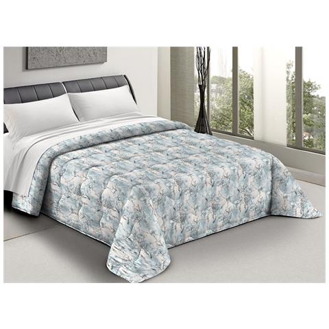 Trapunta Piumone Letto Invernale Imbottita 300gr Microfibra Scaldanotti Vittoria Piazza E Mezza Celeste - Foto 1