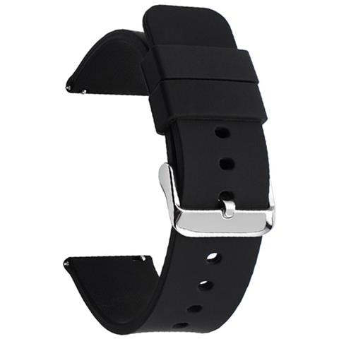 Cinturino Universale In Silicone Con Anse Naturali Black 20 Mm - Foto 1