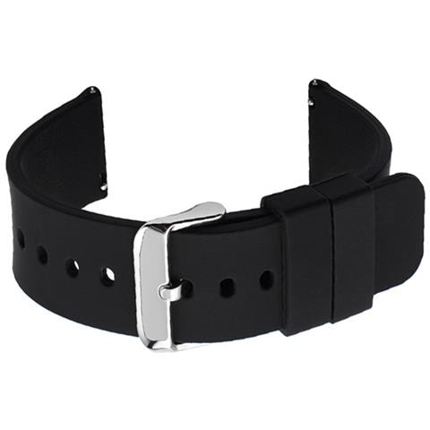 Cinturino Universale In Silicone Con Anse Naturali Black 20 Mm - Foto 4