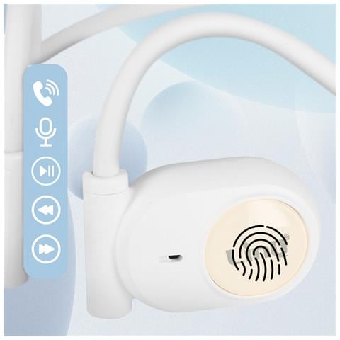 Auricolari Senza Fili Design Aperto Ad Archetto Comandi Touch, Bianco - Foto 5