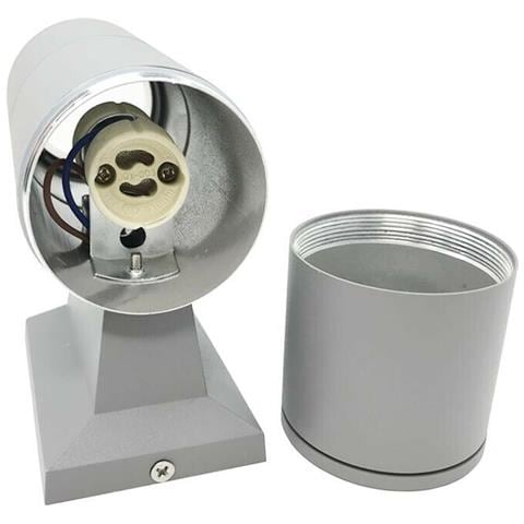 Applique A Doppia Luce Da Parete Giardino Esterno 2 X Porta Faretto Gu10 Es01g - Foto 4