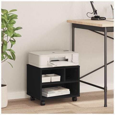 Supporto Per Stampante Con Ruote Nero 41x32x34,5 Cm - Foto 3