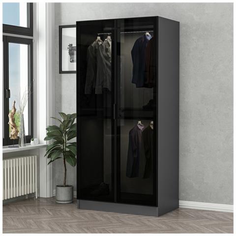 Rivoli Guardaroba In Antracite Con Mensola E Armadi - 90 X 210 X 52 Cm - Foto 5